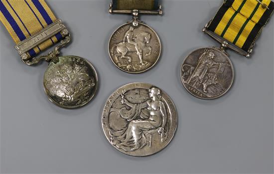 A Victorian South Africa medal with 1879 clasp, A QEII Africa medal with Kenya clasp named T Whitelow,